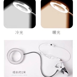 Đèn led kẹp bàn làm nail, nối mi, phun xăm