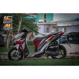Tem rời dán xe vario 2018 mẫu đỏ bạc cực đẹp , tem candy camay 3 lớp chất lượng cao