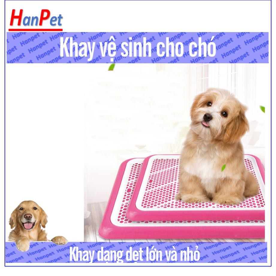 Hanpet.GV- (2 size)- Khay vệ sinh chữ nhật dẹt (- 4711546) khay vệ sinh chó lớn và chó nhỏ mọi lứa tuổi