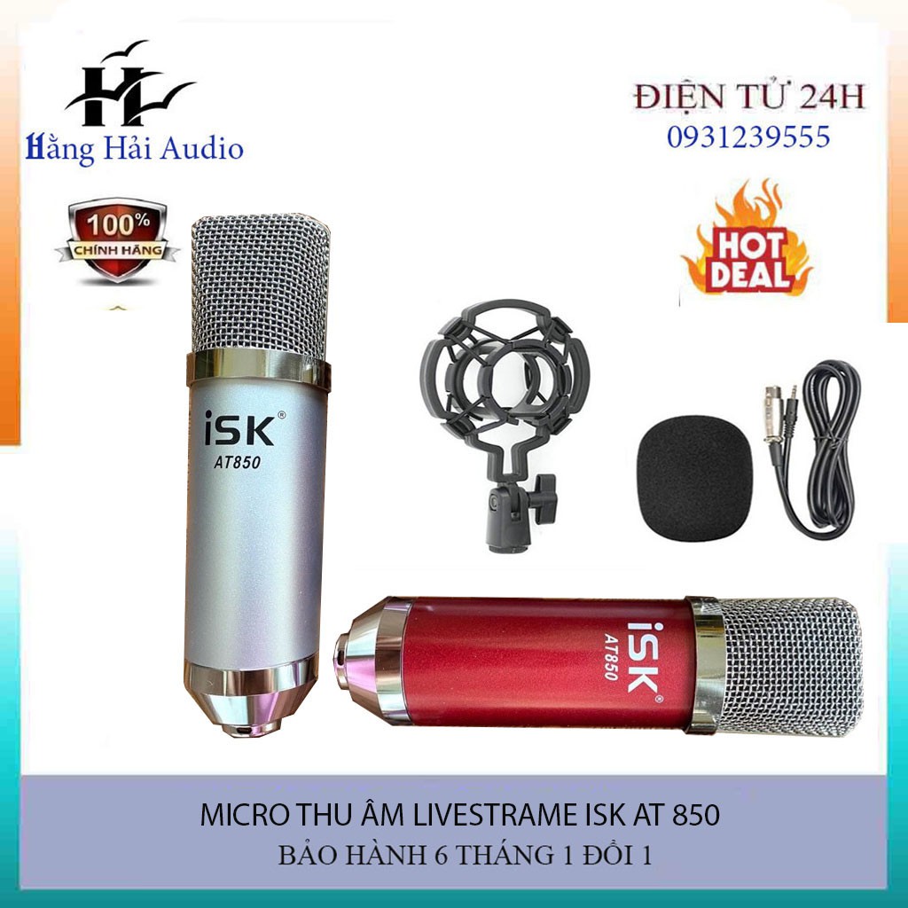 [Mã ELHACE giảm 4% đơn 300K] Micro thu âm ISK AT 850 ( Micro thu âm tốt,độ nhậy cao,sáng tiếng )