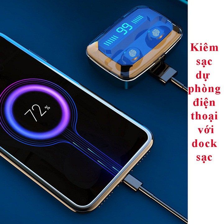 [Nhập mã AHAC50KD giảm 50K] Tai nghe Bluetooth không dây TWE F 9 V5.0 phong cách đẳng cấp, âm thanh tốt, tay ghe, bass