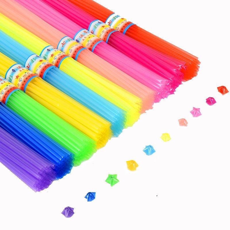 Ống Nhựa Gấp Ngôi Sao Origami Màu Dạ Quang phát sáng