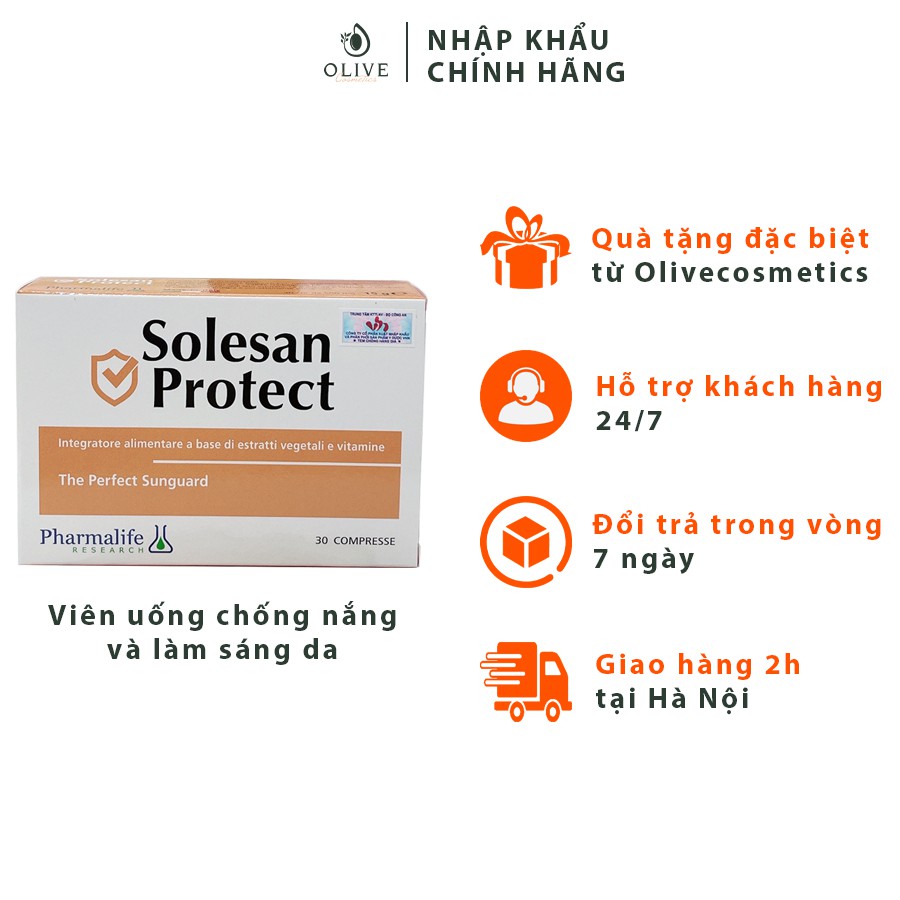 [CHÍNH HÃNG - FREESHIP] Viên uống chống nắng và làm sáng da Solesan Protect Pharmalife