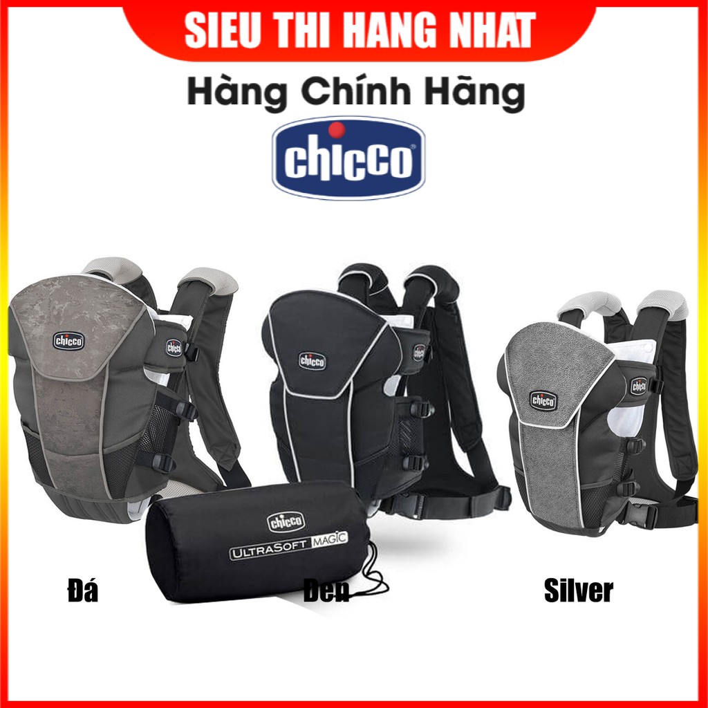 Địu Chicco chống mỏi Ultrasoft Magic ghi silver / ghi đá / màu đen