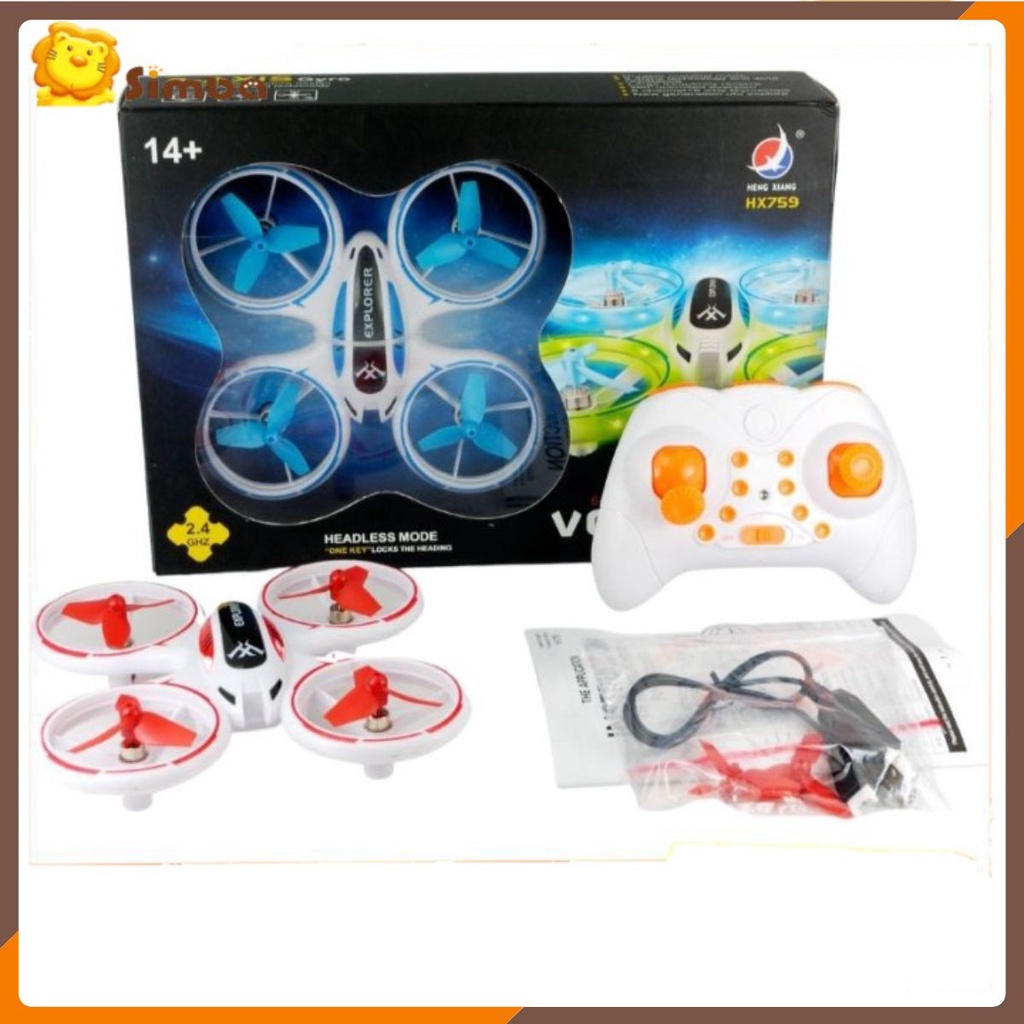Đồ Chơi Máy Bay Điều Khiển Từ Xa Flycam Mô Hình 4 Cánh Mini, Đèn Sáng Lấp Lánh, Quay Nhào Lộn 360 Độ Simbatoy99