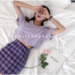 Áo croptop cổ tim / Áo croptop nữ tay lỡ form rộng