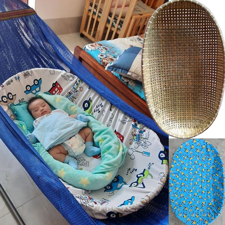 Nôi tre kèm Nệm lót nôi cho bé nằm võng chống cong lưng | BigBuy360 - bigbuy360.vn