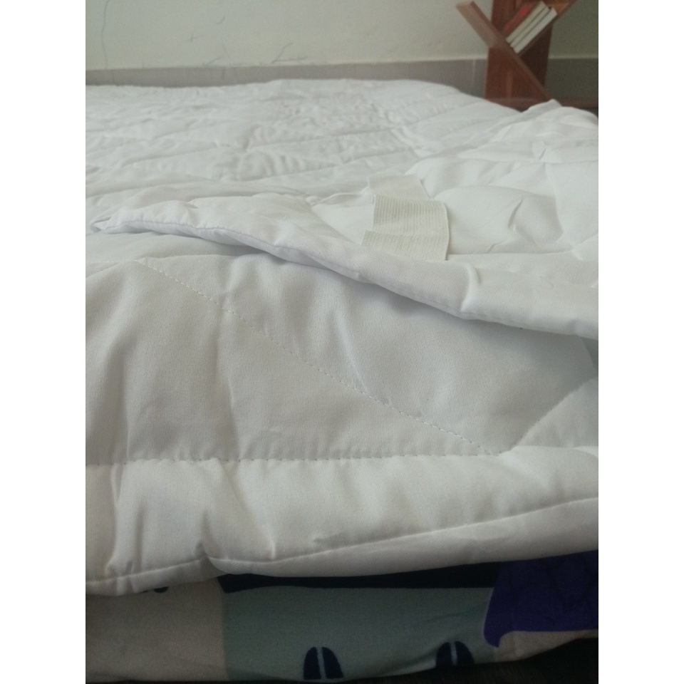 Mền chân bông trắng sọc cotton cao cấp [1m8x2m,2m2x2m,2m4x2m]