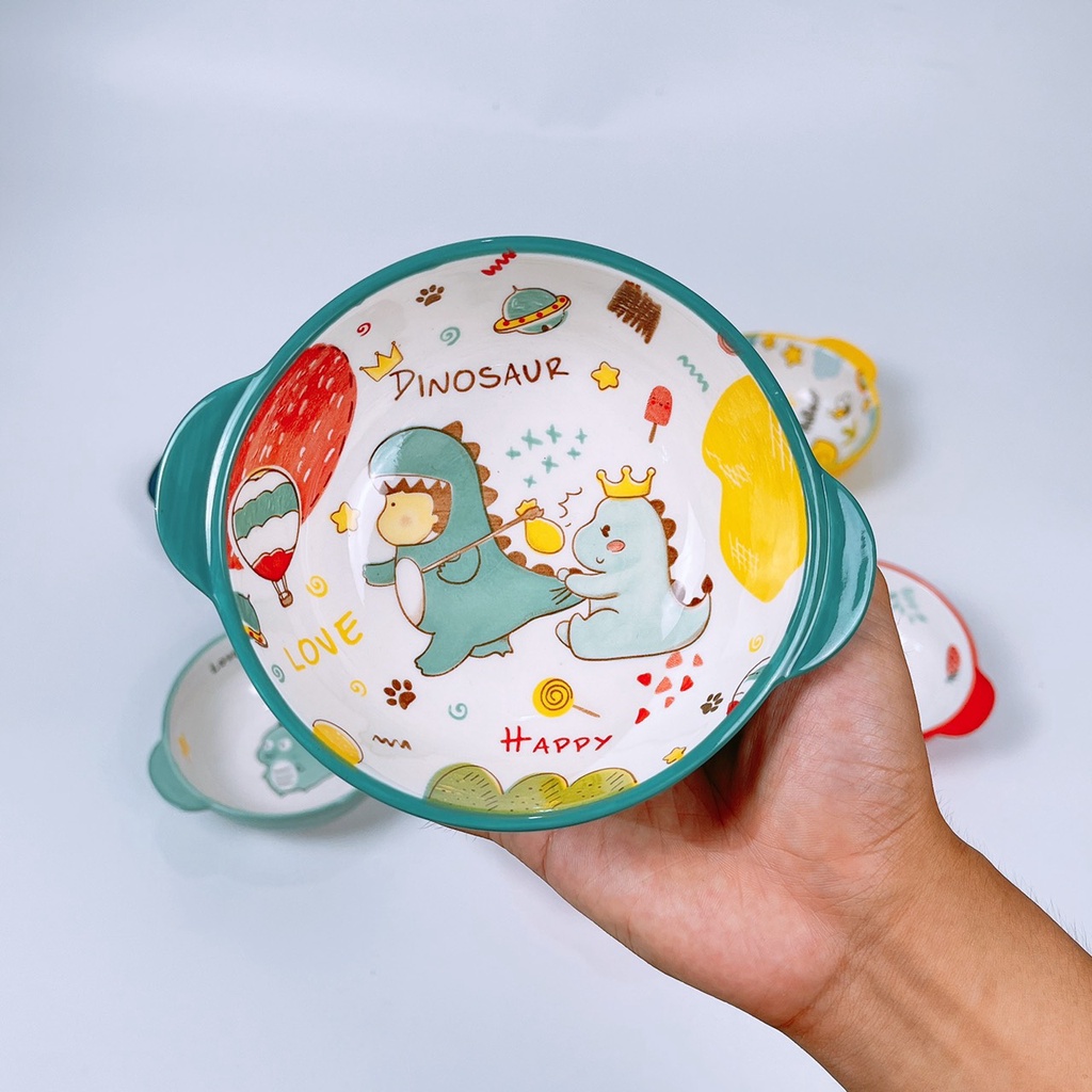Bát ăn dặm bát gốm sứ 200-300ml hình thú ngộ ngĩnh an toàn Goodbabyvn
