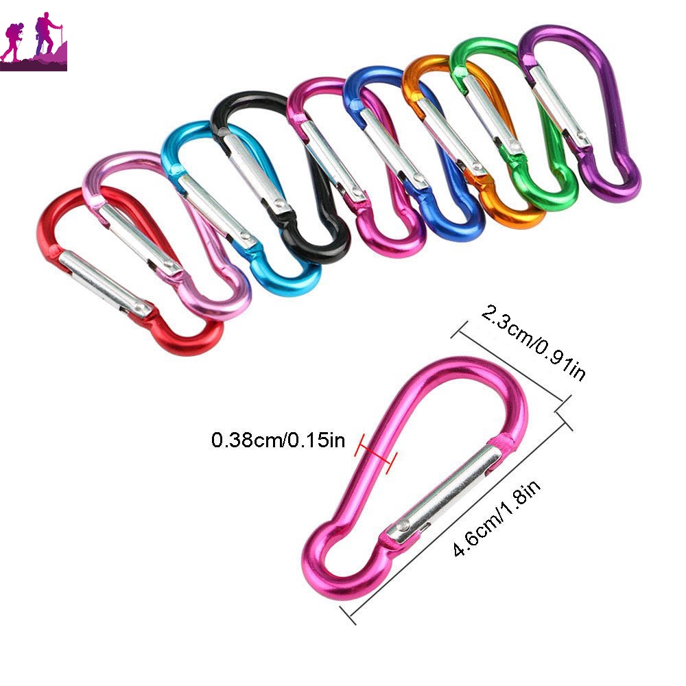 Móc Khóa Carabiner Hình Chữ D Bằng Hợp Kim Nhôm Có Móc Khóa Tiện Dụng