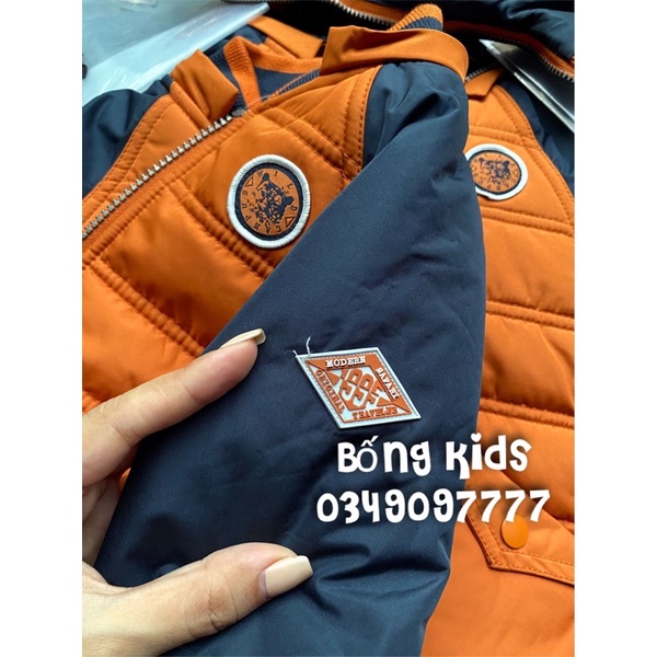 Áo Bomber Hoodie Bé Trai Cam Đất Orchestra