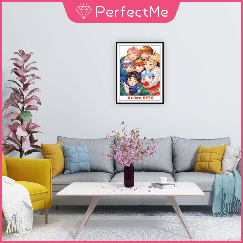 Bộ Tranh Đính Đá 5d Tự Làm Hình BTS 30x40cm