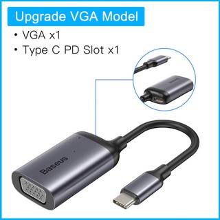 Adapter Type C to VGA Baseus hỗ trợ xuất hình ảnh 2K/60Hz từ điện thoại , laptop, Macbook lên tivi, máy chiếu