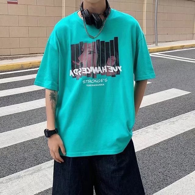 Áo Thun Tay Ngắn Dáng Rộng In Chữ Phong Cách Hip Hop Đường Phố Hàn Quốc Thời Trang Cho Nam Và Nữ [M-8XL]