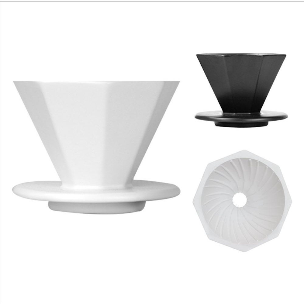 Phễu pha cà phê pour over V60 hình bát giác thành phễu dầy ổn định nhiệt tốt