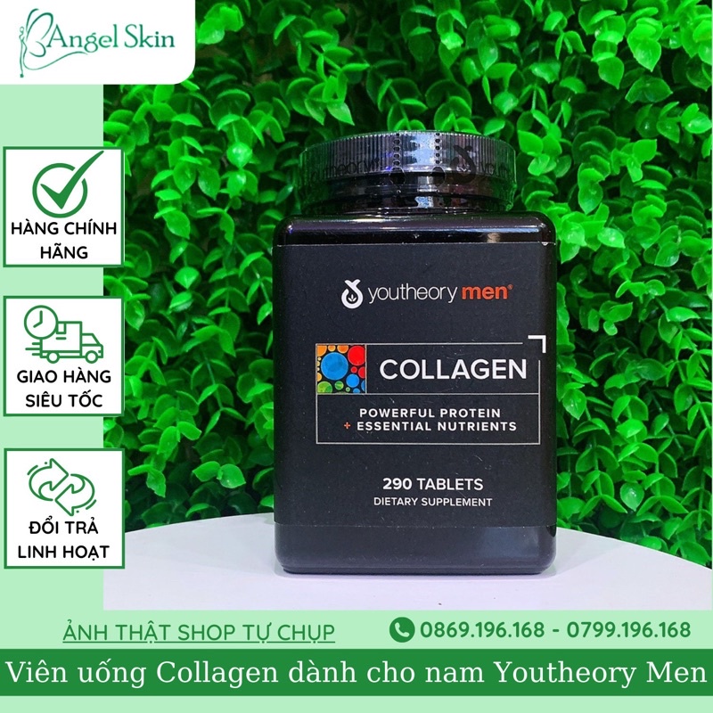Viên uống Collagen Men Youtheory dành cho nam giới Type 1,2,3 mẫu mới 290 viên Mỹ
