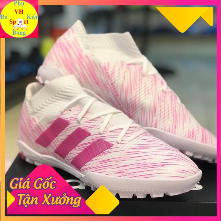 Giày đá bóng sân cỏ nhân tạo Adidas Nemeziz 18 3 TF Trắng Hồng