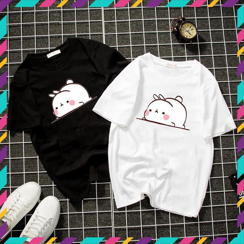 (SALE) Áo thun Unisex form rộng mèo ú dễ thương Hàn Quốc vải dày mịn 2019T1568