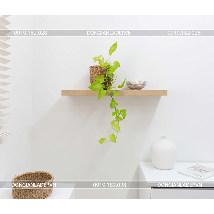Kệ Gỗ Tự Nhiên (15cm x 60cm) Trang Trí Treo Tường 1 Thanh Ngang (DIY) - Gỗ Thông Tự Nhiên | BigBuy360 - bigbuy360.vn