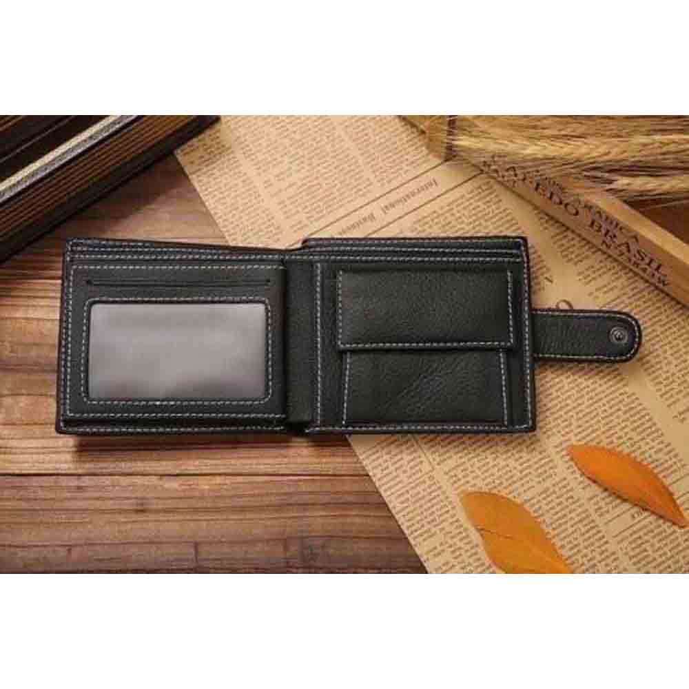 Luxury High Quality Mens Black Leather Bifold Wallet Credit Card Holder Gift NEW