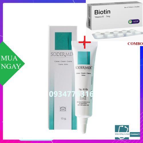 Combo Biotin 5mg+ Sodermix - Kem Bôi Sẹo
