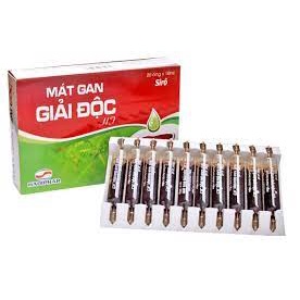 Mát Gan Giải Độc Hadiphar - Bổ gan, thanh nhiệt, giải độc, giảm mẩn ngứa mề đay rôm sảy, mụn nhọt (20 ống)