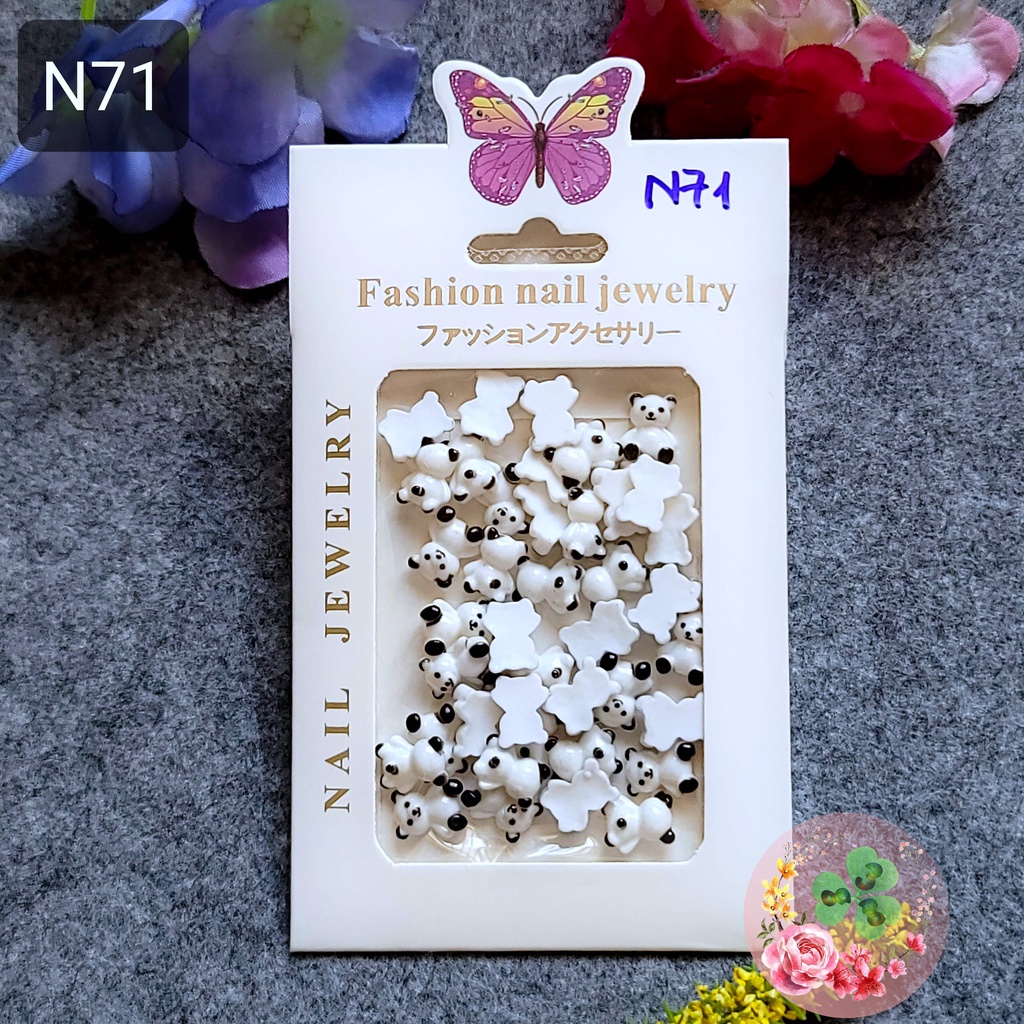 Mã N71 - Set phụ kiện Bò sữa, chuẩn chất lượng, đính dán móng, siêu sang chảnh.