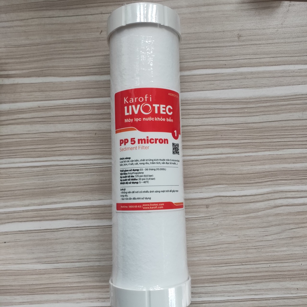Lõi lọc nước Karofi livotec 1,2,3, lõi lọc 1,2,3 karofi, bộ lõi máy lọc ro