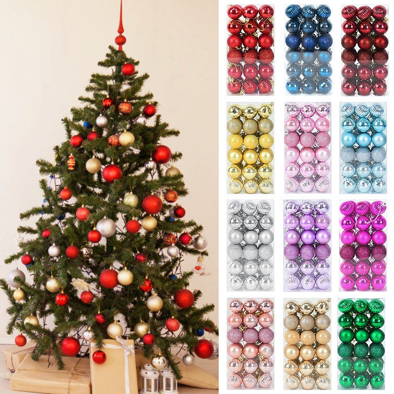 24 quả châu 3cm trang trí cây thông Noel