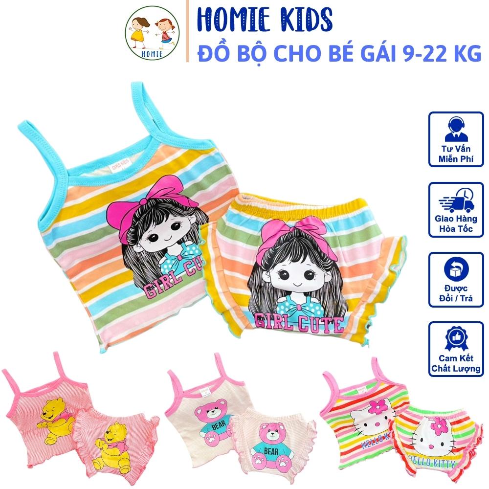 Đồ Bộ Bé Gái 9-22 Kg Set Quần Chip Đùi Mông Thú Áo Hai Dây Trẻ Em Borip In Hình Hot Trend Xinh Xỉu Homie Kids