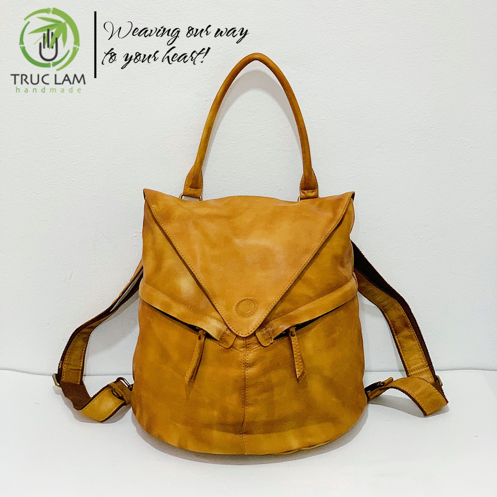 Balo Thời Trang Nữ Da Bò Thật Cao Cấp Thiết Kế Độc Lạ – Trúc Lâm Handmade