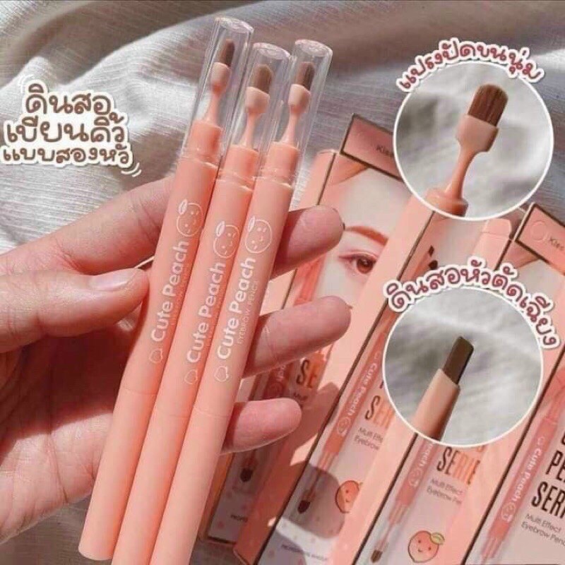 Chì mày 2 đầu cọ KISS BEAUTY peach