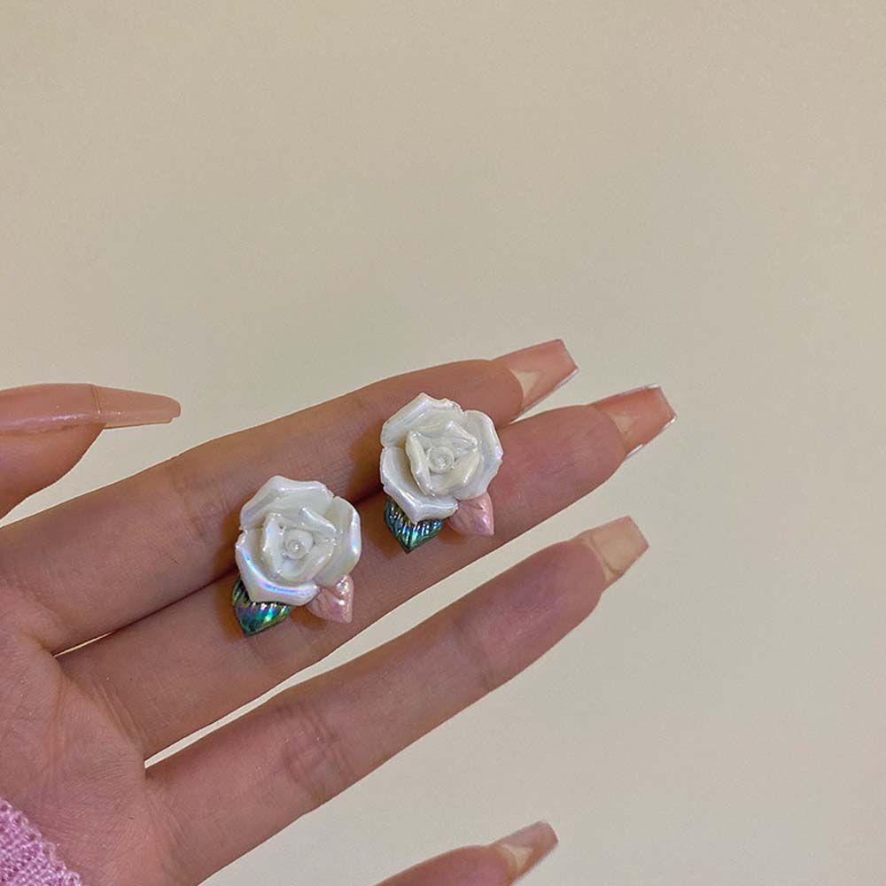 Khuyên Tai Hình Hoa Hồng Bằng Nhựa Resin Ngọt Ngào Cho Nữ