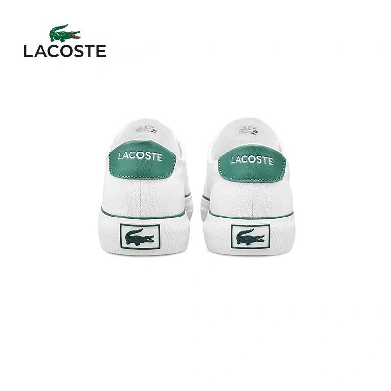 giày vải nam đế cao su dẻo phối màu hoạ tiết mũi bo tròn lacoste