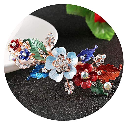 Kẹp tóc hình hoa đính đá pha lê xinh xắn dành cho nữ