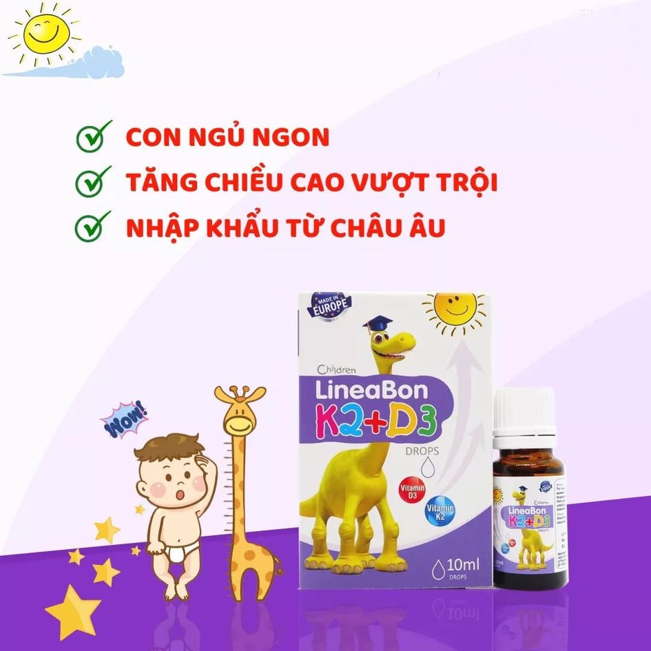 LineaBon k2+d3 10ml Tăng cường hấp thu Canxi - Trẻ cao lớn hơn