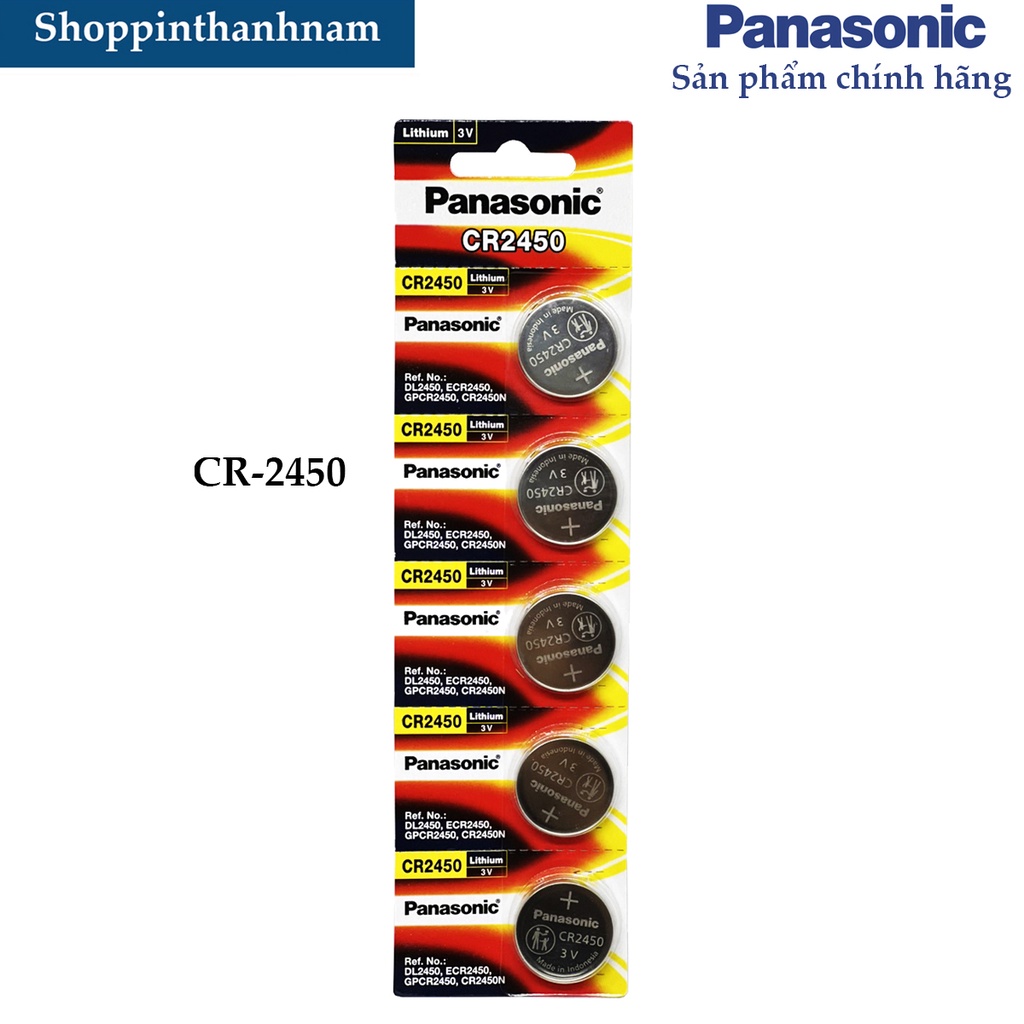 Pin CR2450 Panasonic lithium 3V vỉ 5 viên chính hãng