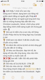 Son Velvet nhập Pháp 20 mã màu