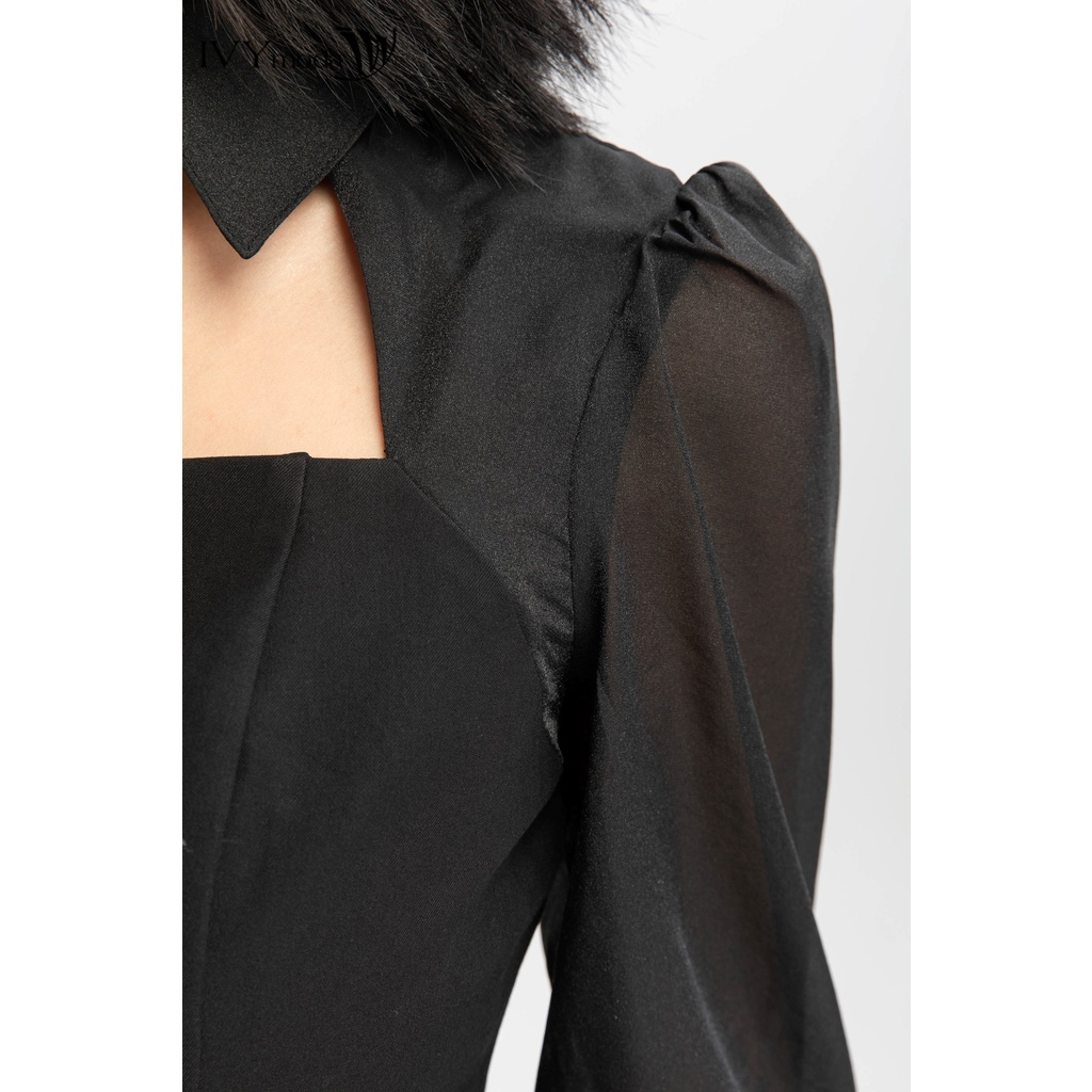 Đầm ôm phối voan IVY moda MS 48B8497