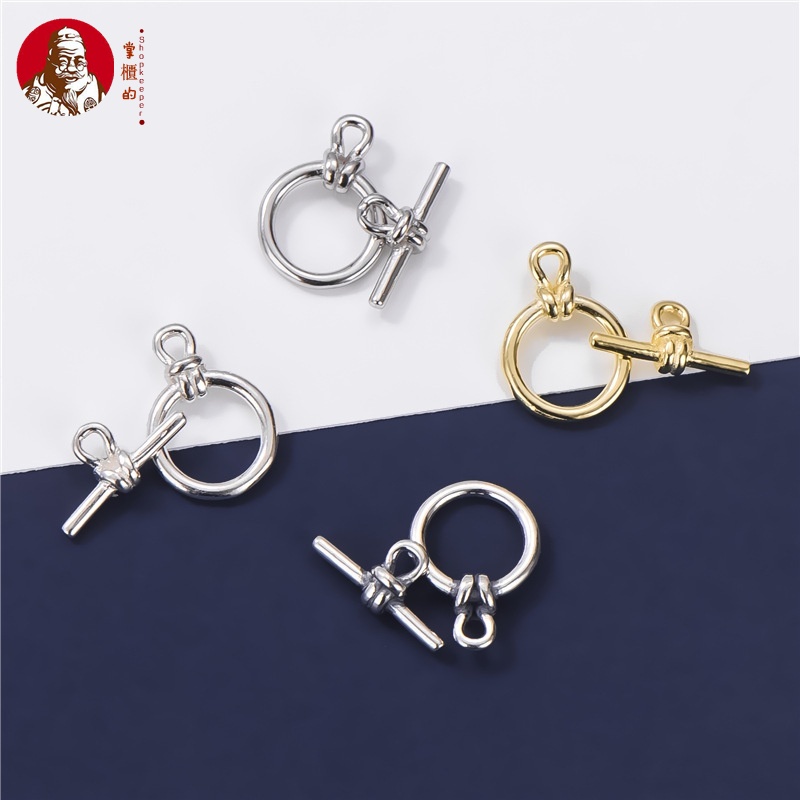 Khóa Dây Xích Bằng Bạc S925 Mạ Vàng / Bạc Tự Làm Thủ Công Khóa Cài Dây Xích Cổ Điển