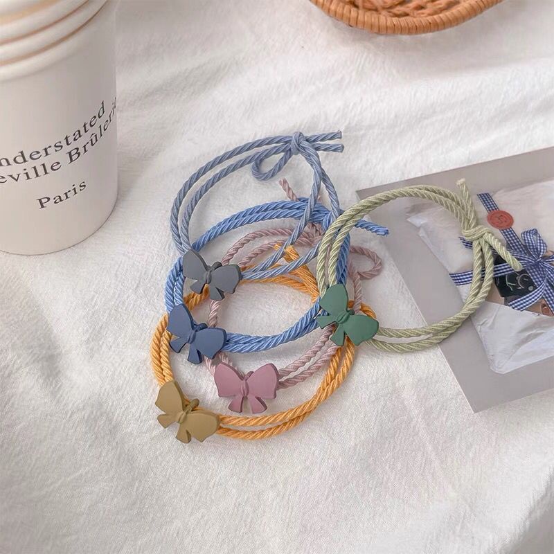 Dây Buộc Tóc Cao Su Thắt Nơ Phong Cách Hàn Quốc Thời Trang Cho Nữ
