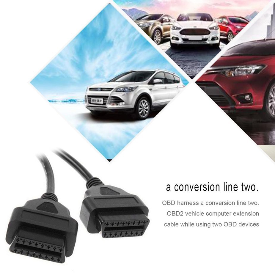 Bộ Nối Dài Cổng OBD 2 - Bộ Chia cổng OBD II tiện ích cho xe ô tô - bộ dây cáp chia 2 cổng OBD2