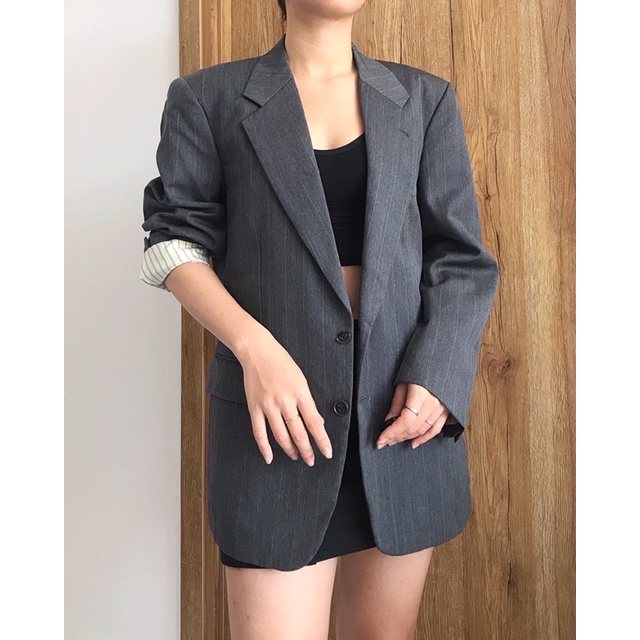 Blazer xám lông chuột