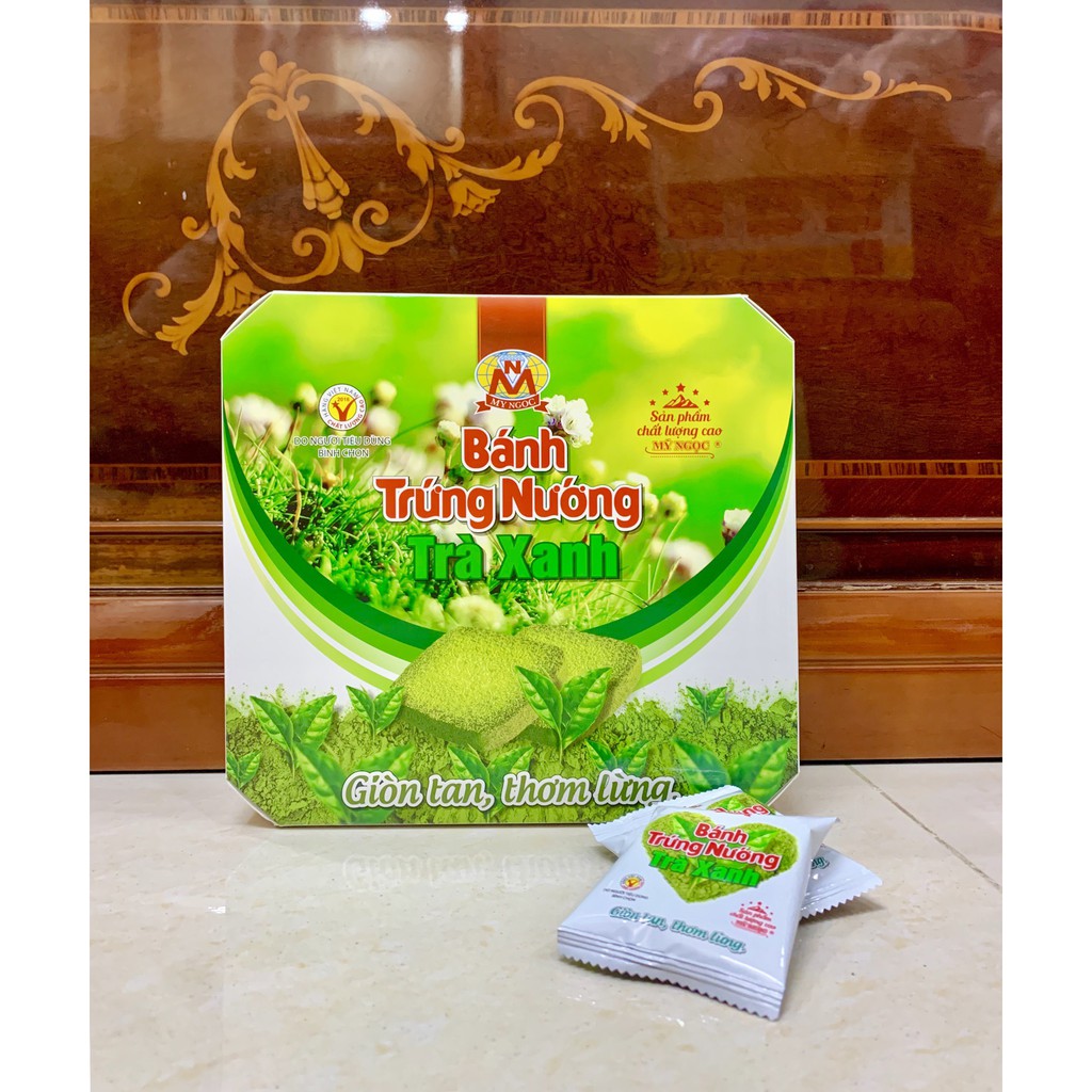 MỸ NGỌC - 216g Bánh trứng nướng TRÀ XANH - Baked egg cake with Green tea 216g