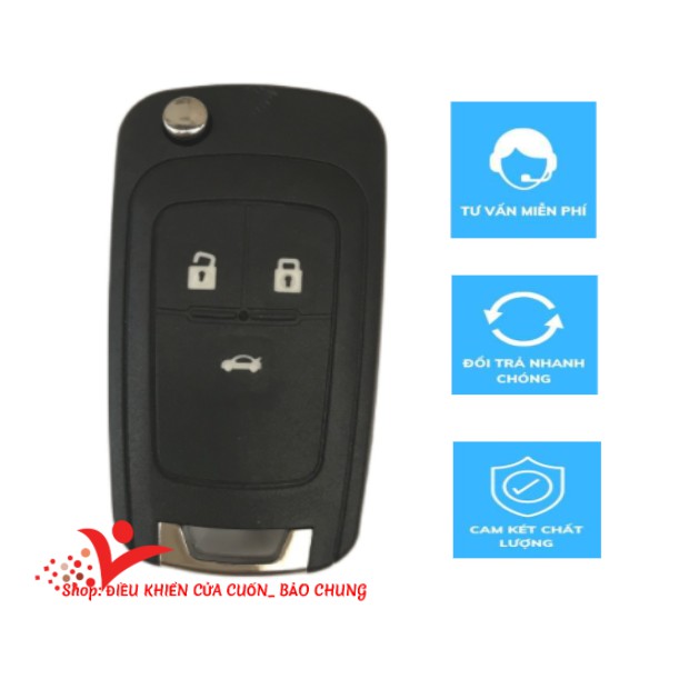 Vỏ chìa khóa gập thay thế  Chevrolet Cruze, Lacetti 3 nút hàng chuẩn