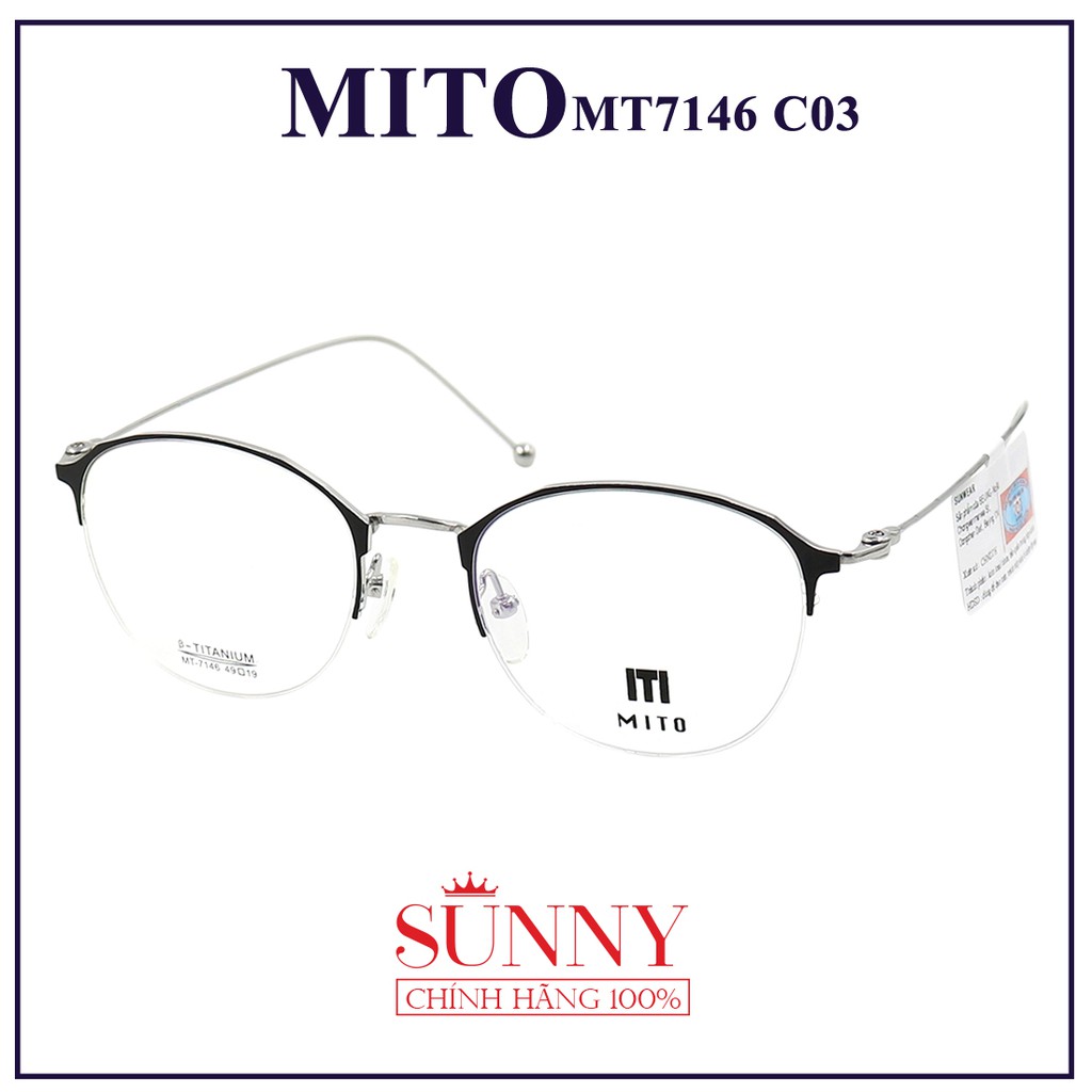 MT7146  - Gọng kính Mito unisex (nhiều màu) chính hãng Italia - - kèm tem chống hàng giả do bộ công an cấp