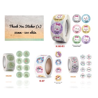 Cuộn 500 nhãn dán 25mm Thank you sticker (BST 4)