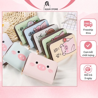 Ví nữ mini cute dáng ngắn 11 ngăn đựng thẻ tiện dụng cao cấp, bóp tiền nữ nhỏ gọn dễ thương - 21JUN STORE