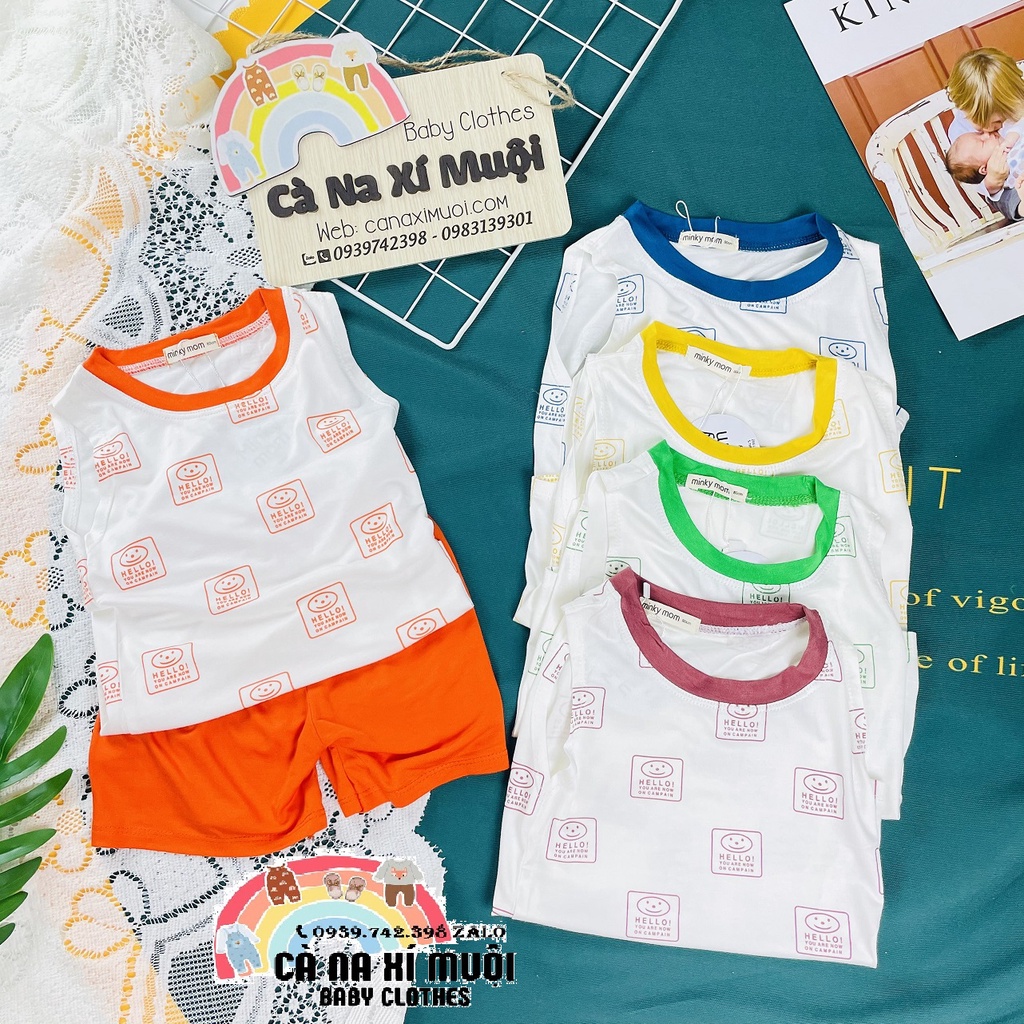 Bộ Minky Mom Sát NáchFREE SHIP Thun Lạnh Cao Cấp Dể Thương Cho Bé Gái Bé Trai, Đủ Màu