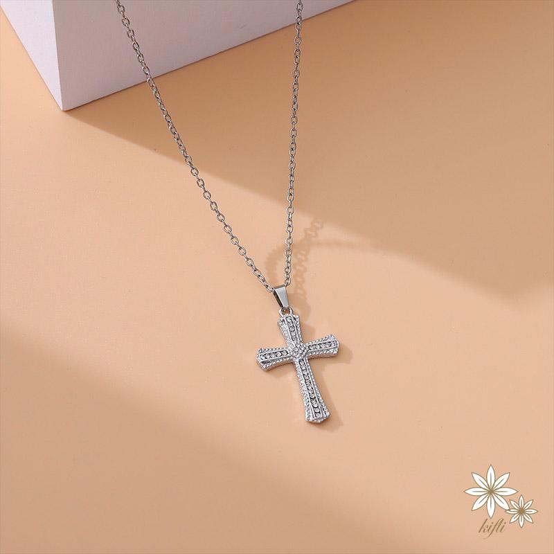 Vòng cổ Mặt Hình Thánh Giá Đính Đá Zircon Thời Trang Cho Nam Và Nữ